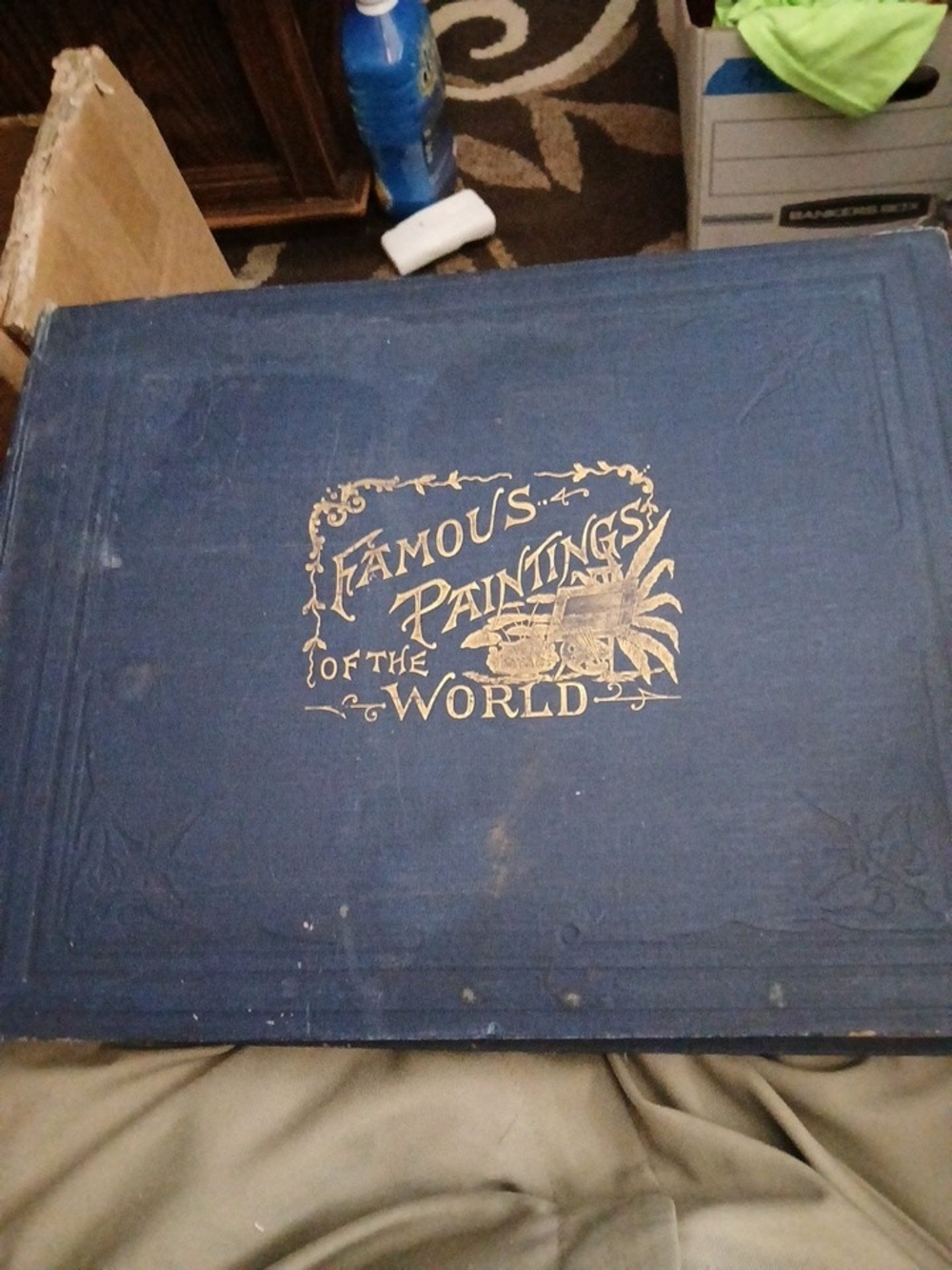 Vintage Famous Paintings of the World Blue Decorative Book